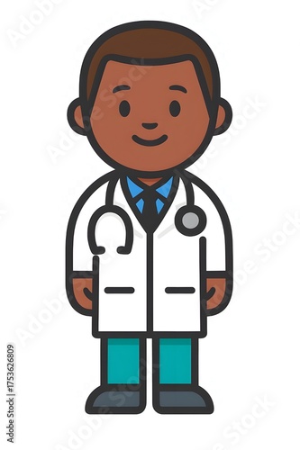 Doctor character standing with stethoscope 2