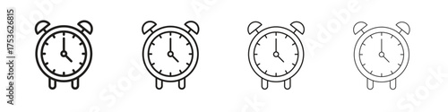Clock icon outline vector. outline icons collection.