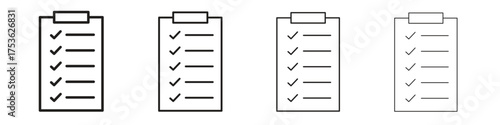 Clipboard icon outline vector. outline icons collection.