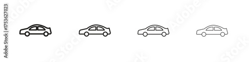 Car icon outline vector. outline icons collection.