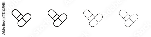 Capsule icon outline vector. outline icons collection.