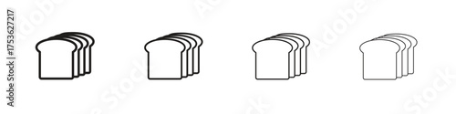 Bread loaf icon outline vector. outline icons collection.