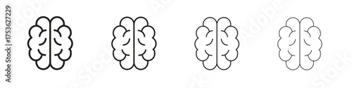 Brain icon outline vector. outline icons collection.