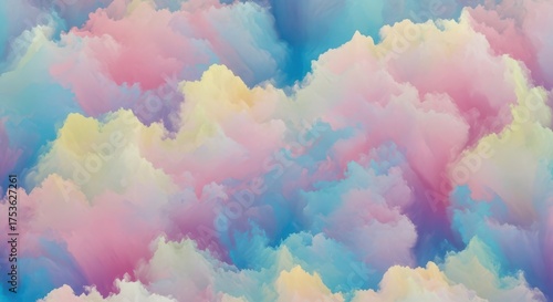 Soft pastel hues abstract cloudlike forms gentle watercolor textures background