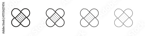 Band aid icon outline vector. outline icons collection.