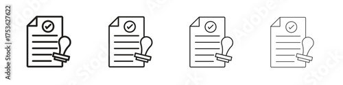 Approved document icon outline vector. outline icons collection.