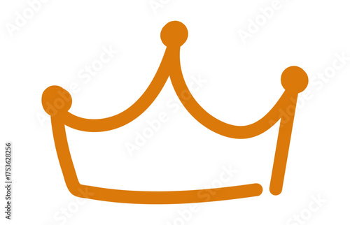 Simple hand-drawn crown sketch, ideal for decorative and design projects, evoking royalty and elegance.