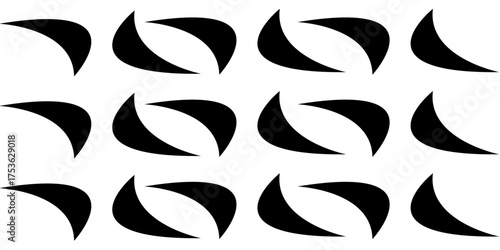 Geometric Shape Pattern: A striking monochrome pattern of curved geometric shapes. This design exudes simplicity and elegance, perfect for a modern or minimalist aesthetic. 