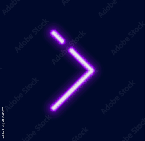 A glowing neon symbol resembling a command prompt or code syntax with a line and greater than sign.