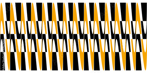 Geometric Pattern: A striking visual of an repeating pattern that plays with color and shape, creating a captivating design.