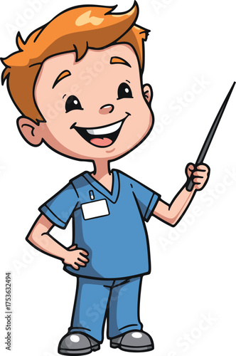 Cute Boy Doctor Cartoon