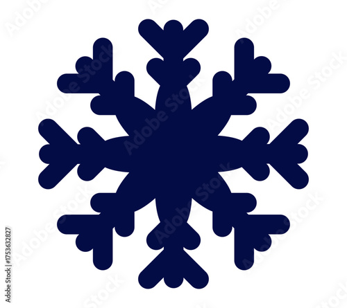 A detailed dark blue snowflake design, perfect for winter decorations and seasonal projects.