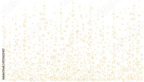Orange carbonated water with gold bubbles.