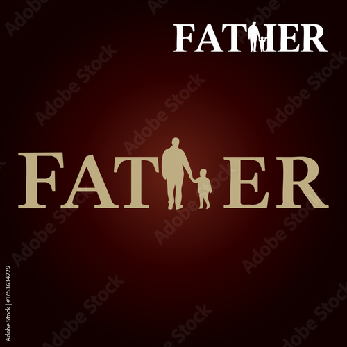 Father and child walking together in a loving embrace for father's day design
