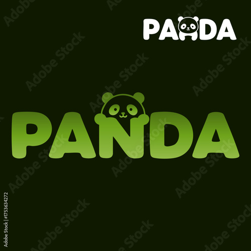Playful panda logo design featuring a cute bear peeking through bold typography
