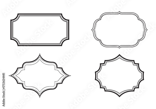 Vintage Frames Set - Vintage frames vector clipart bundle