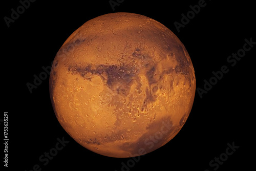 Fototapeta Naklejka Na Ścianę i Meble -  Planet Mars on a dark background. Elements of this image furnished by NASA