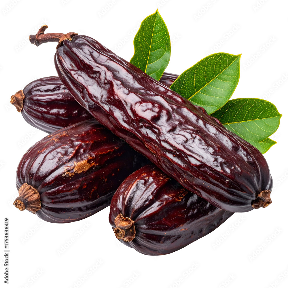 custom made wallpaper toronto digitalGroup of dark, elongated fruits with stems, surrounded by green leaves