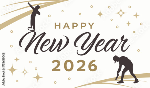 Celebrate the Dynamic Happy New Year 2026 with Athletic Spirit, Starry Skies, and Joyful Moves!