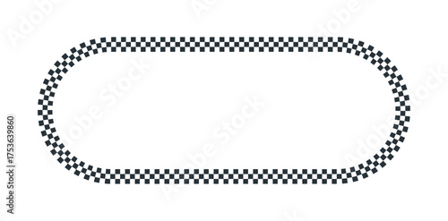 race track frame, rounded oval racetrack, circuit outline,. black and white border for racing motorsport.
