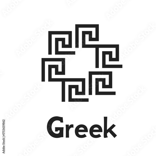 logo for Greek seafood restaurant, wine bar, olive oil brand, Greek yogurt brand. greek key icon for cafe, hotel, resort, spa, hammam, travel agency, tourism