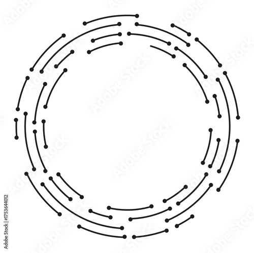 Minimalist circular pattern with a cyber theme, perfect for tech and digital design elements.