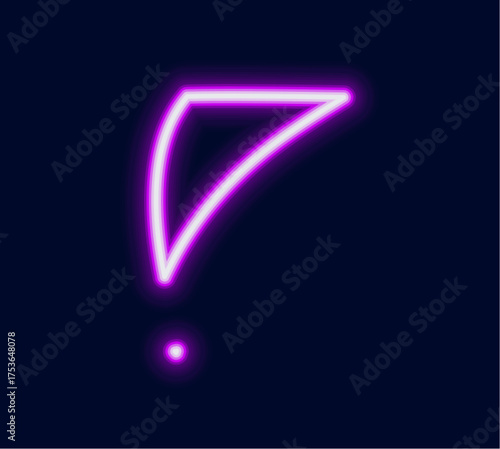 A bright glowing neon exclamation point with a sleek modern design. Perfect for alerts warnings or important messages.