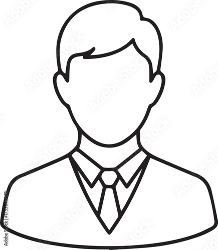 Sleek faceless man outline for professional profile picture or creative business avatar in modern style, versatile for website, app or presentation design