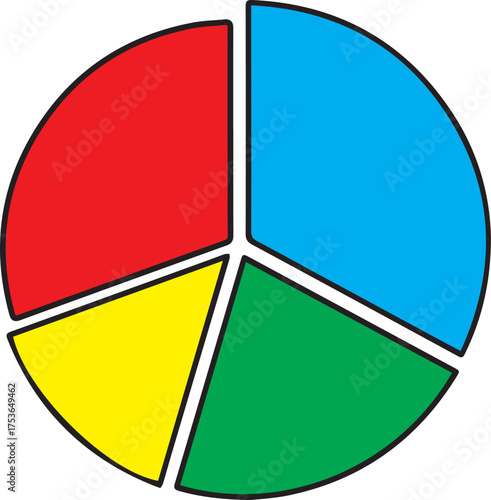 Dynamic pie chart displaying colorful data segments for business presentations, offering clarity and visual impact for insightful analysis and reporting