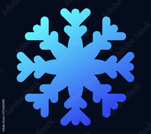 Intricate blue snowflake illustration in a gradient style, perfect for winter and holiday-themed decorations.