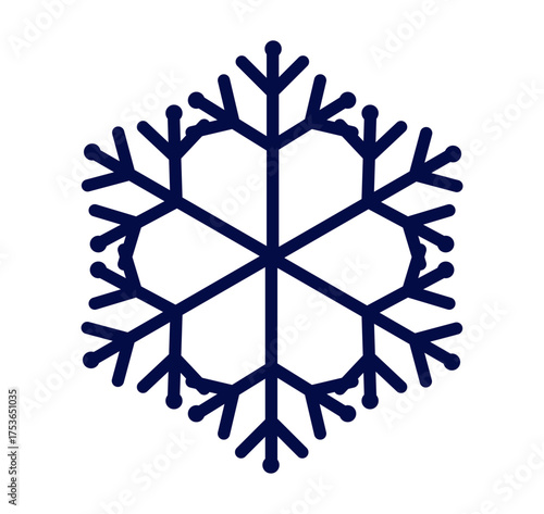 A detailed snowflake illustration perfect for winter and christmas-themed decorations and designs.