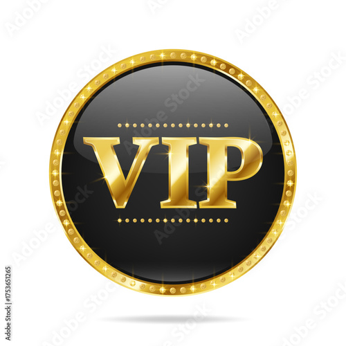 VIP premium membership golden badge. Minimalistic Luxury premium design wiht diamond.
