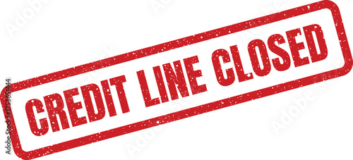 Official red stamp notification indicating a credit line account has been permanently closed for business transactions