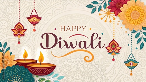 Traditional Festival of Lights Diwali Banner