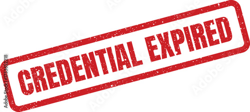 Red grunge effect stamp mark indicating a credential has expired, highlighting overdue access permission status