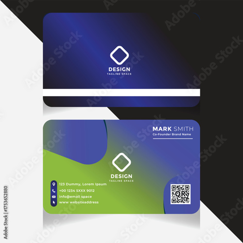 MODERN BUSINESS CARD WITH BACK TO BACK