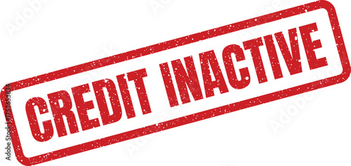 Textured grunge stamp displaying an essential credit inactive message, perfect for showing dormant financial accounts or suspended services
