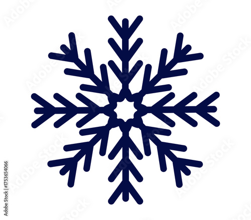Intricate geometric snowflake with sharp lines, perfect for winter-themed designs and holiday decor.