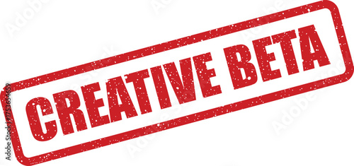 Vector graphic of a creative beta red grunge stamp with distressed effects for software development