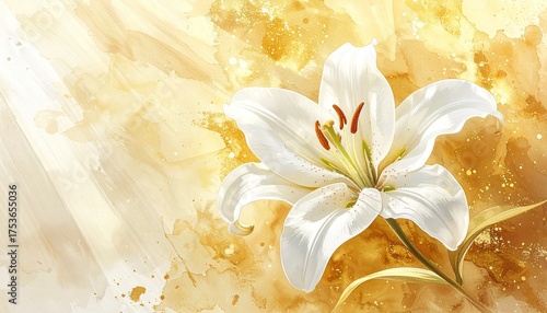 Lilie in Weiß und Gold – edle Symbolik