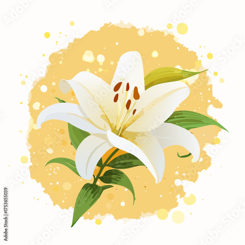 Lilie in Weiß und Gold – edle Symbolik
