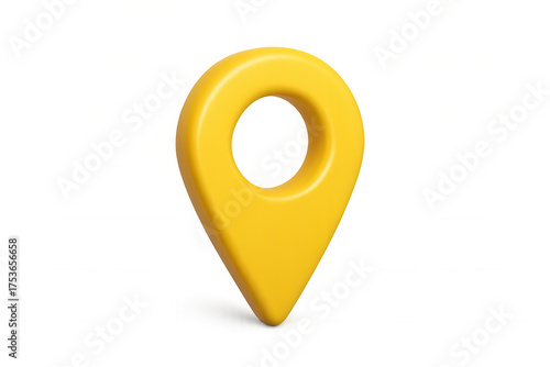 Free Download Yellow 3d location pin pointing destination on a transparent background, finding mapping positions - GFXLoad