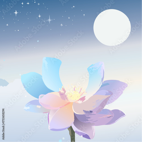 Traumblüte des Mondes – schimmernde Pastelltöne