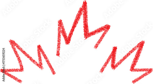 Hand drawn red jagged lines radiating outwards from a central point on a white background