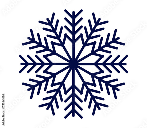 Detailed snowflake design perfect for winter decorations and holiday-themed projects.