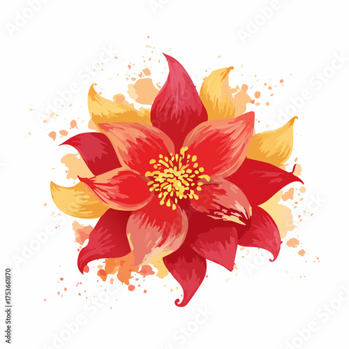 Feuerblüte – lebendige Energie in Rot und Gold