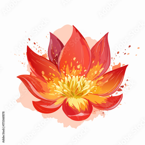 Feuerblüte – lebendige Energie in Rot und Gold