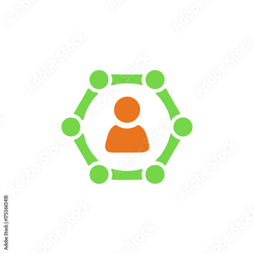 Connect, Communicate icon logo flat vector design