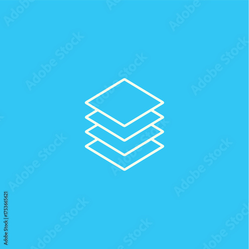 Layers icon logo flat vector design
