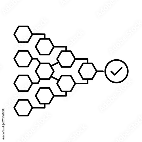 Intelligent Swarm Icon, AI swarm intelligence, Collective intelligence systems, Distributed AI agents, Swarm-based decision making, and Collaborative AI behavior. Vector illustration.